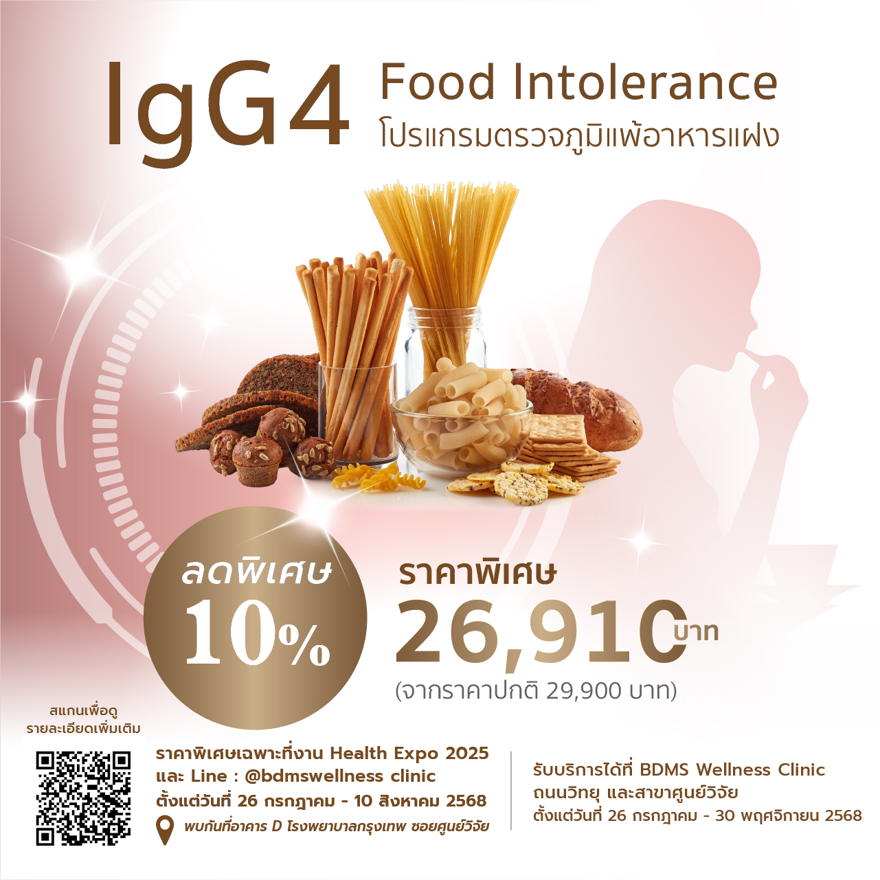 การตรวจภูมิแพ้อาหารแฝง IgG4 Food Intolerance 272 ชนิด ราคาโปรโมชั่น 26,910 บาท