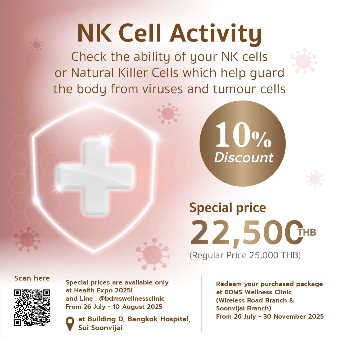 การตรวจ NK Cell Activity เซลล์เพชรฆาต ประเมินระบบภูมิคุ้มกันต่อเซลล์มะเร็ง ราคา 22,500 บาท